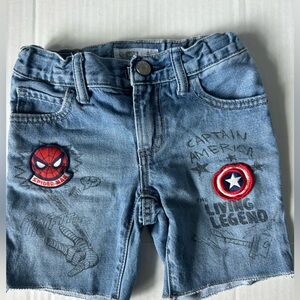 Gap Marvel Denim Shorts 4T Spiderman Captain America Thor